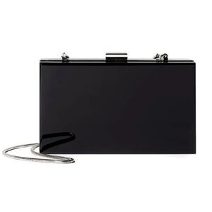 Rachel Zoe Deco Inspired Glossy Black Clutch